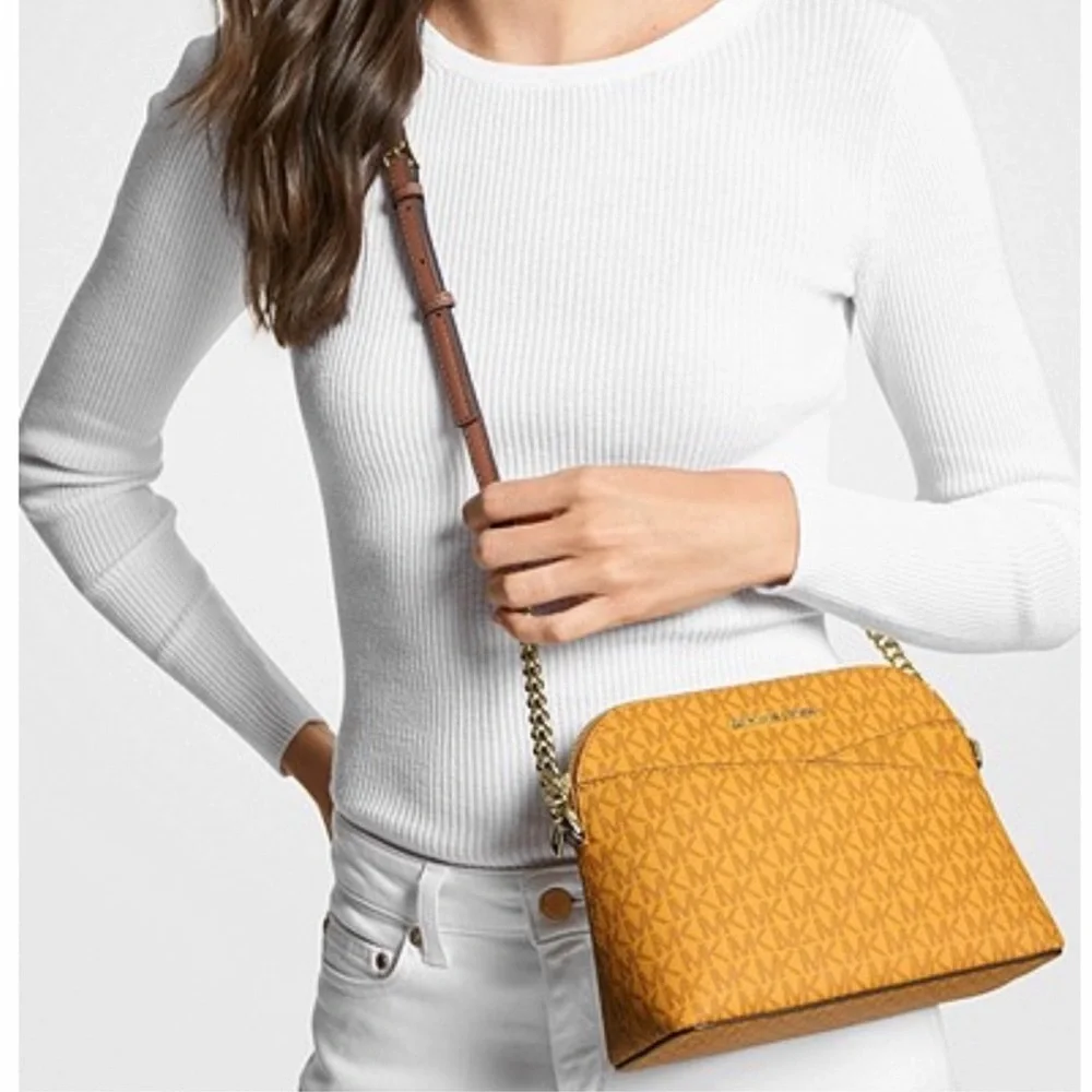 New Michael Kors Dome Crossbody Bag Marigold - Picture 2 of 11